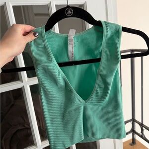 Mint Green Ribbed Women's Top
